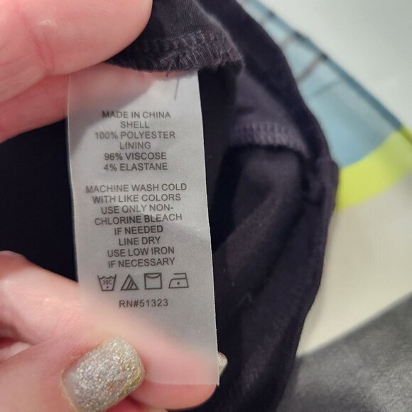 Vince Camuto Midi Dress XS Petite Sleeveless Striped Chiffon Flowy Sheer - Picture 8 of 9